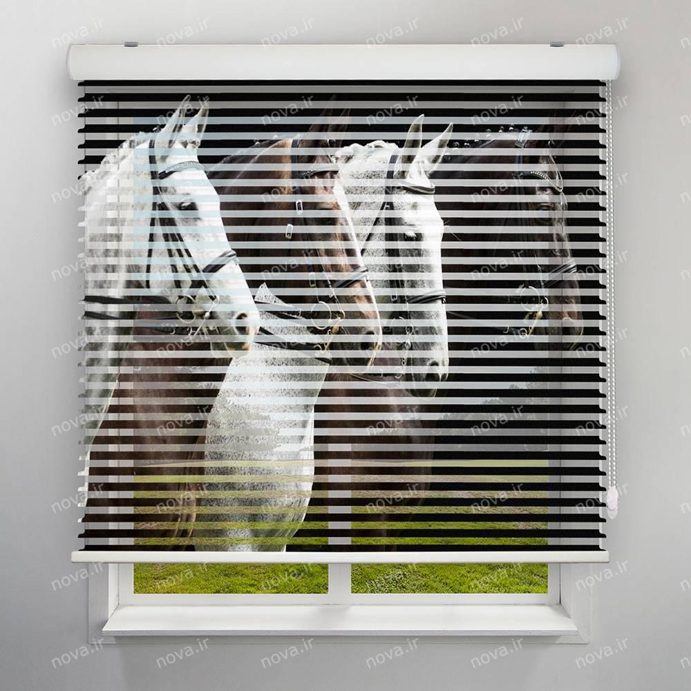 عکس محصول پرده سیلوئت تصویری طرح چهار اسب زیبا  کد ANM-01
