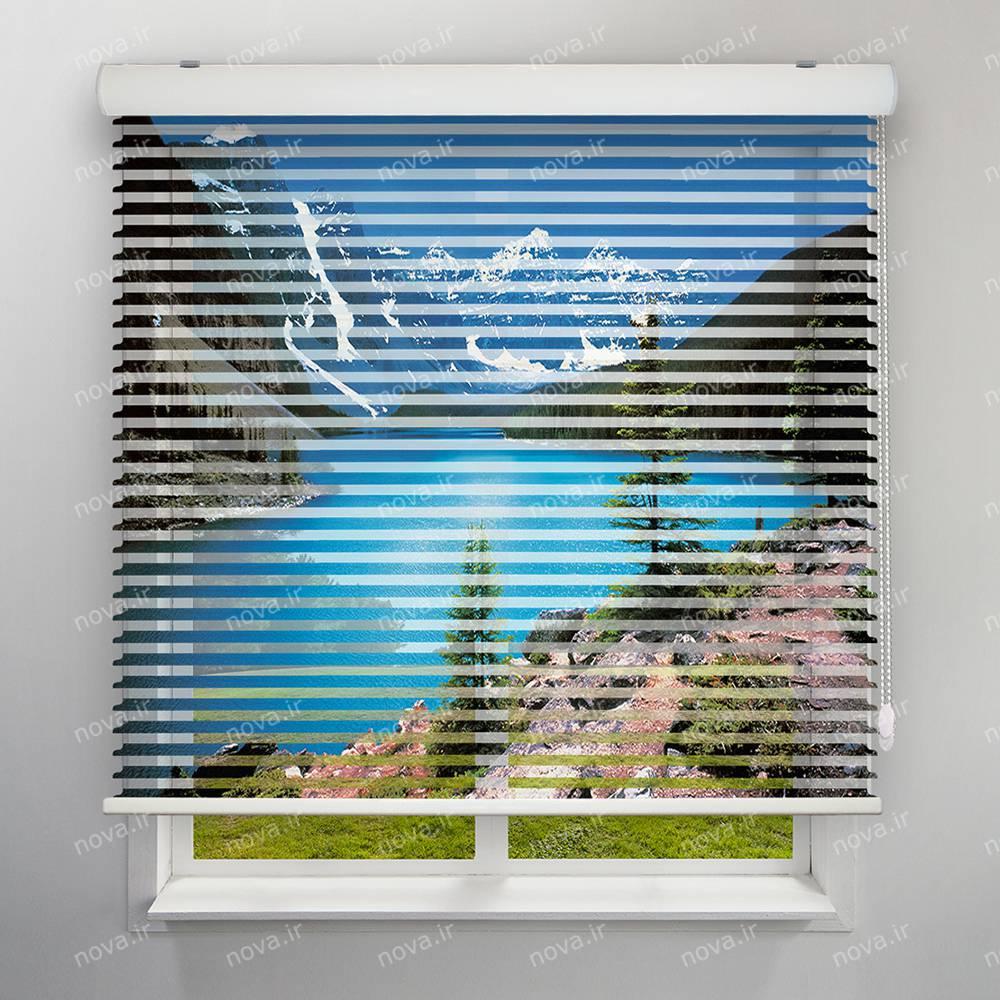 عکس محصول پرده سیلوئت تصویری طرح طبیعت کوه و دریاچه کد NAT-01