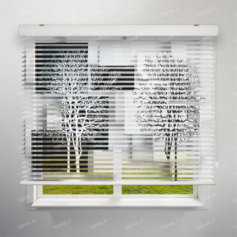 عکس محصول پرده سیلوئت تصویری طرح سه بعدی درخت سیاه و سفید کد  TRD-10