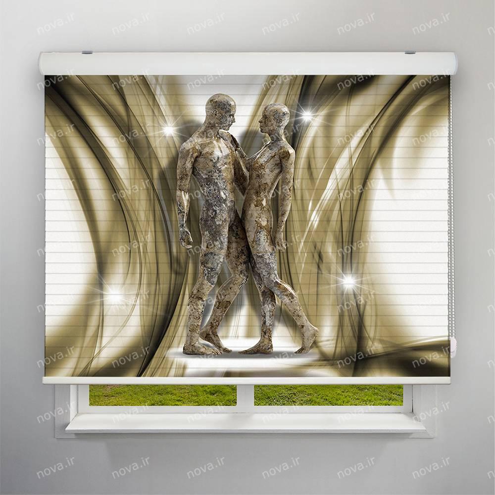 عکس محصول پرده سیلوئت تصویری طرح سه بعدی تندیس زن و مرد کد TRD-05