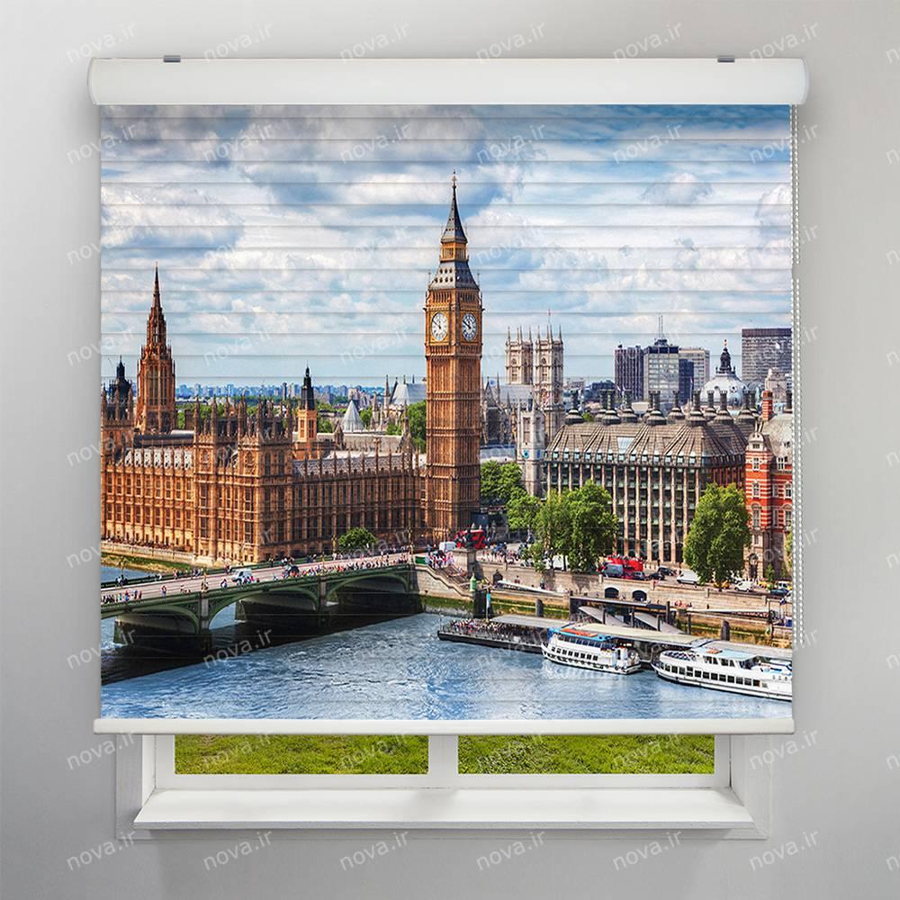عکس محصول پرده سیلوئت تصویری طرح شهر لندن برج ساعت کد CIT-12