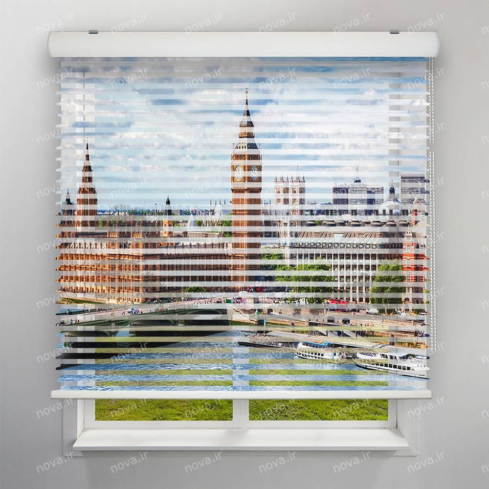 پرده سیلوئت تصویری طرح شهر لندن برج ساعت کد CIT-12