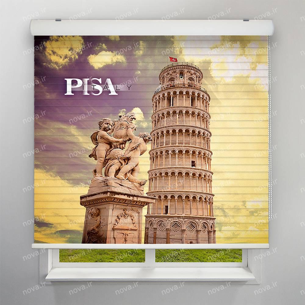 عکس محصول پرده سیلوئت تصویری طرح شهر روم برج پیزا کد CIT-13