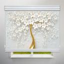 پرده شب و روز 1 سانتی تصویری طرح 3D درخت شکوفه سفید کد FLW-33