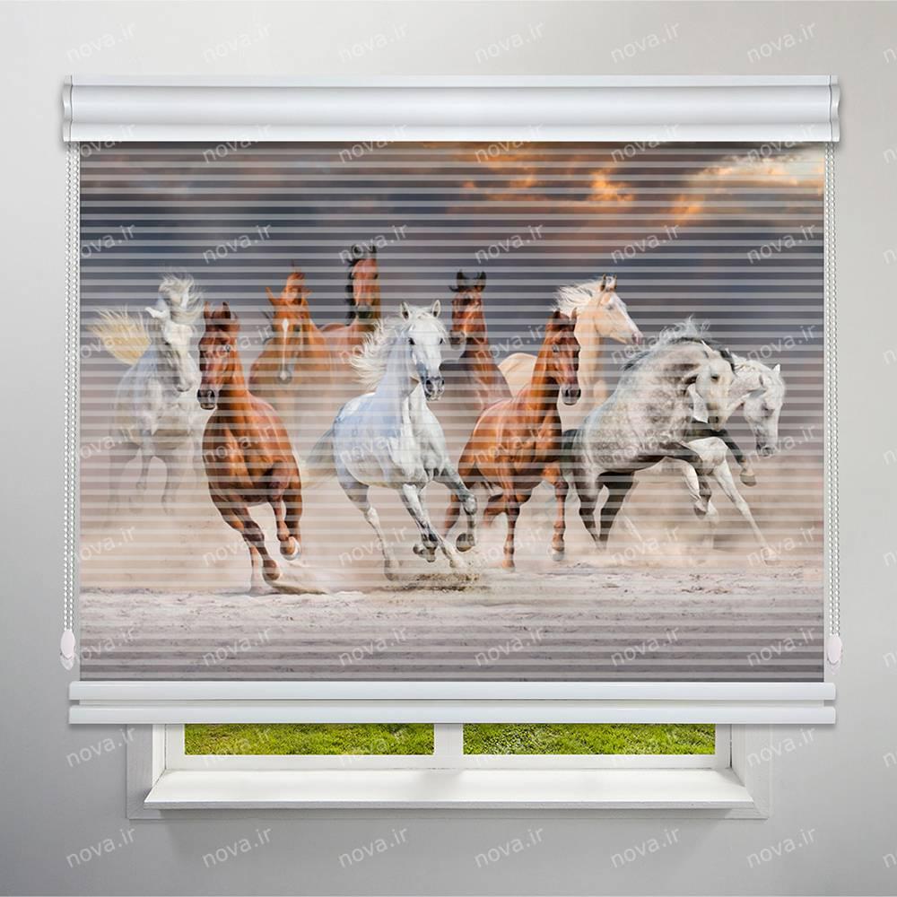 عکس محصول پرده شب و روز 1 سانتی تصویری طرح اسبهای وحشی کد ANM-16