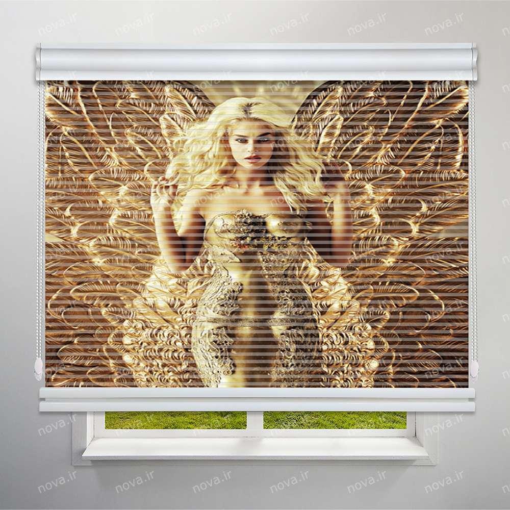 پرده شب و روز 1 سانتی تصویری طرح چهره فرشته طلایی کد FCE-11