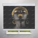 پرده شب و روز 1 سانتی تصویری طرح چهره دختر آفریقایی کد FCE-12