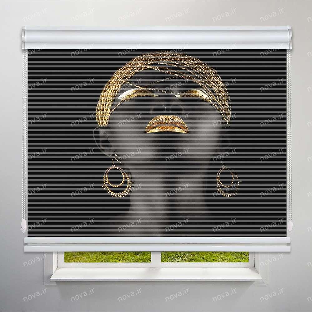 عکس محصول پرده شب و روز 1 سانتی تصویری طرح چهره دختر آفریقایی کد FCE-12