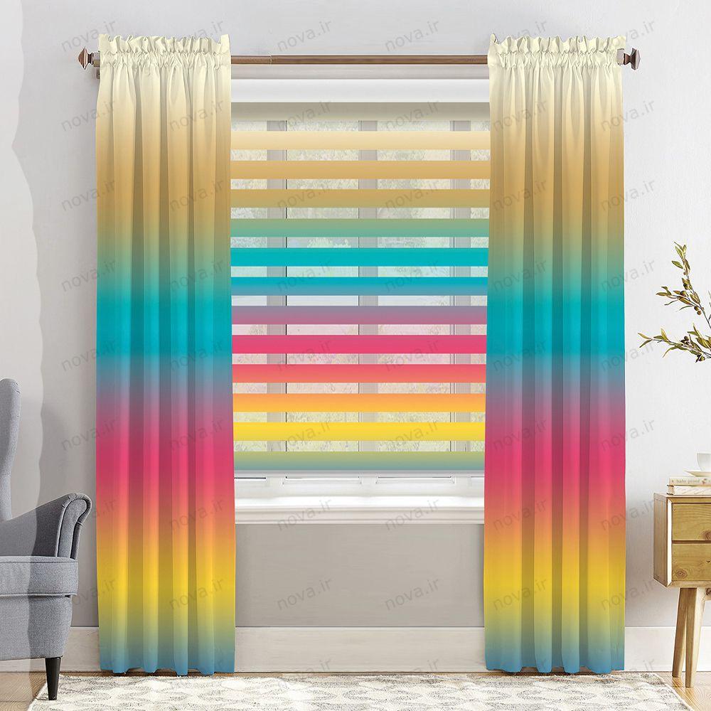 عکس محصول پرده پانچی مدرن طرح طیف رنگی کد PUN-06
