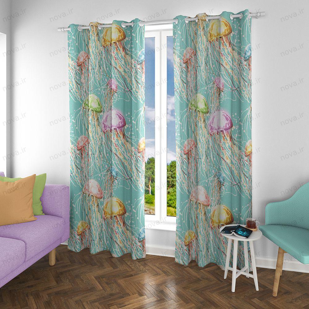 عکس محصول پرده پانچی مدرن طرح حیوانات کد PUN-101