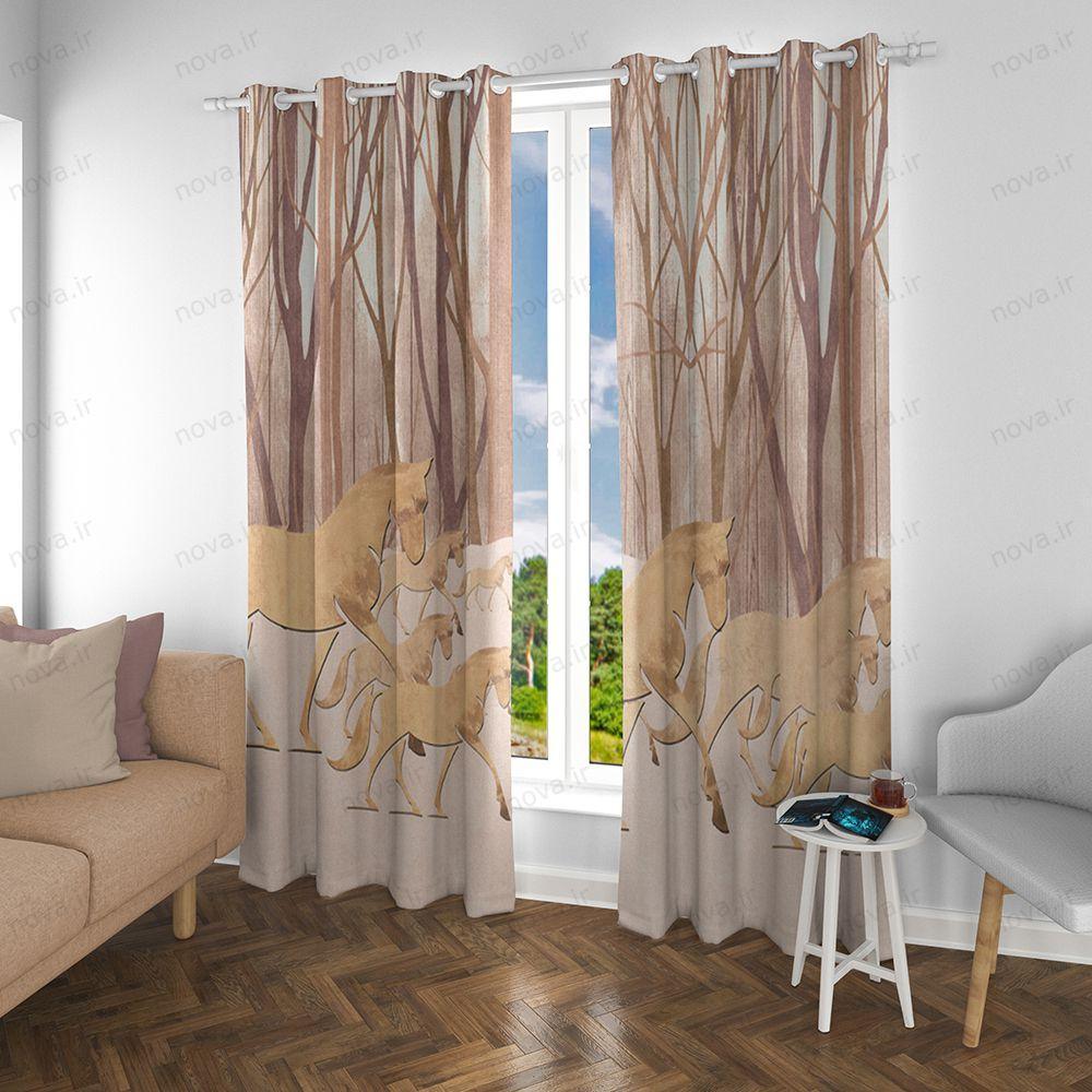 عکس محصول پرده پانچی مدرن طرح حیوانات کد PUN-100