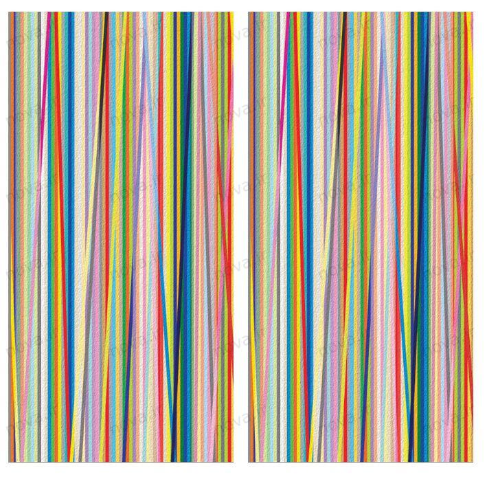 عکس محصول پرده پانچی مدرن طرح هفت رنگ کد PUN-106